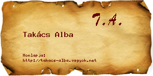 Takács Alba névjegykártya
